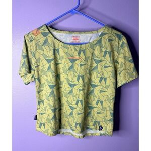 La Sportiva Womens Trail Running Shirt Large Green Geometric Athletic Top